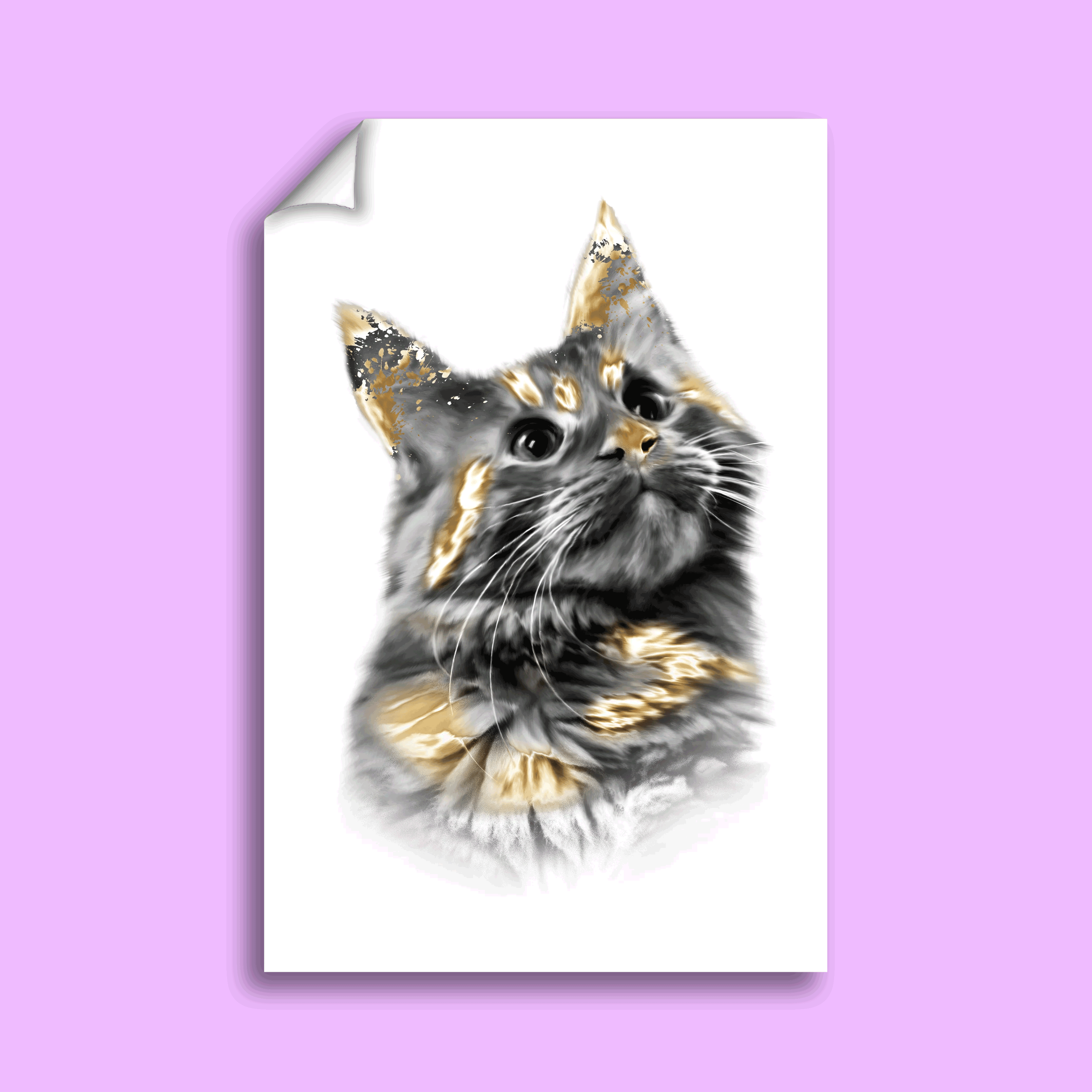 Gold Plated Pet Art - Custom Pet Portrait